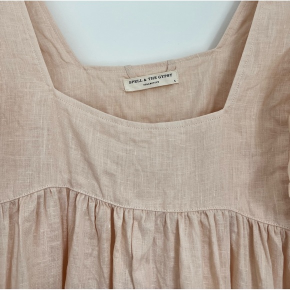 Spell & the Gypsy Collective Small Mae Linen Gown Maxi Dress Meringue - Picture 7 of 8